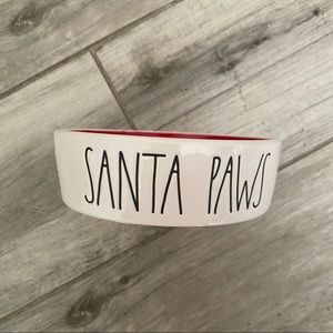 Rae Dunn Santa Paws Cat or Small Dog Bowl